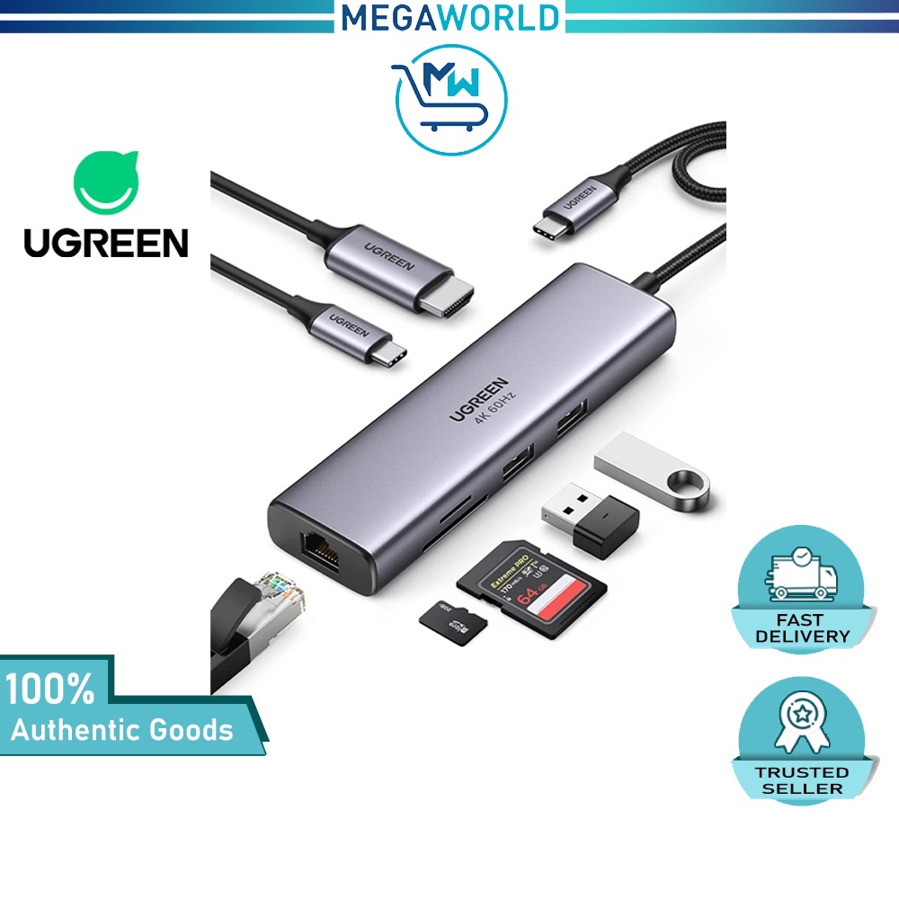 UGREEN USB C Hub 4K 60Hz HD MI USB 3.0 Port PD 100W TF SD Card