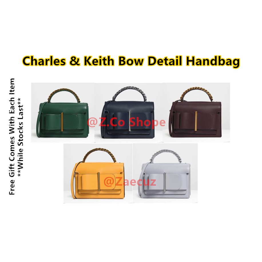 charles keith bow detail handbag