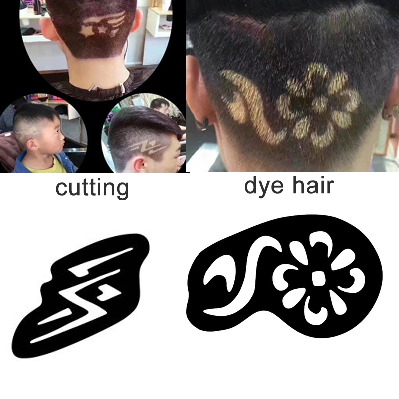 25pcs Set Hair Tattoo Template Hair Trimmer Carved Dye Tattoos
