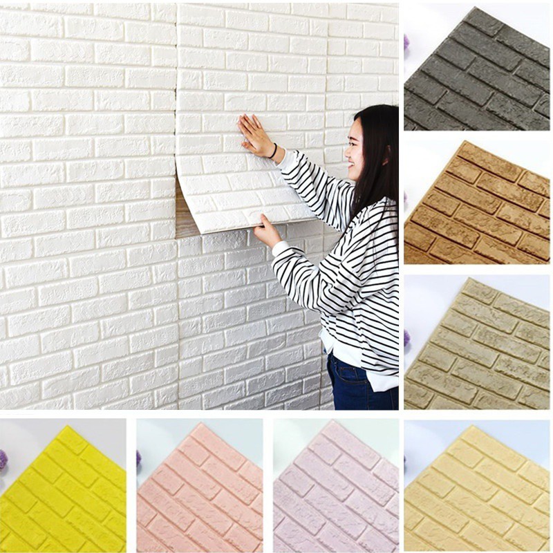 DIY 3D  Brick  Pattern Retro Wallpaper  PE Foam  Wall Stickers 