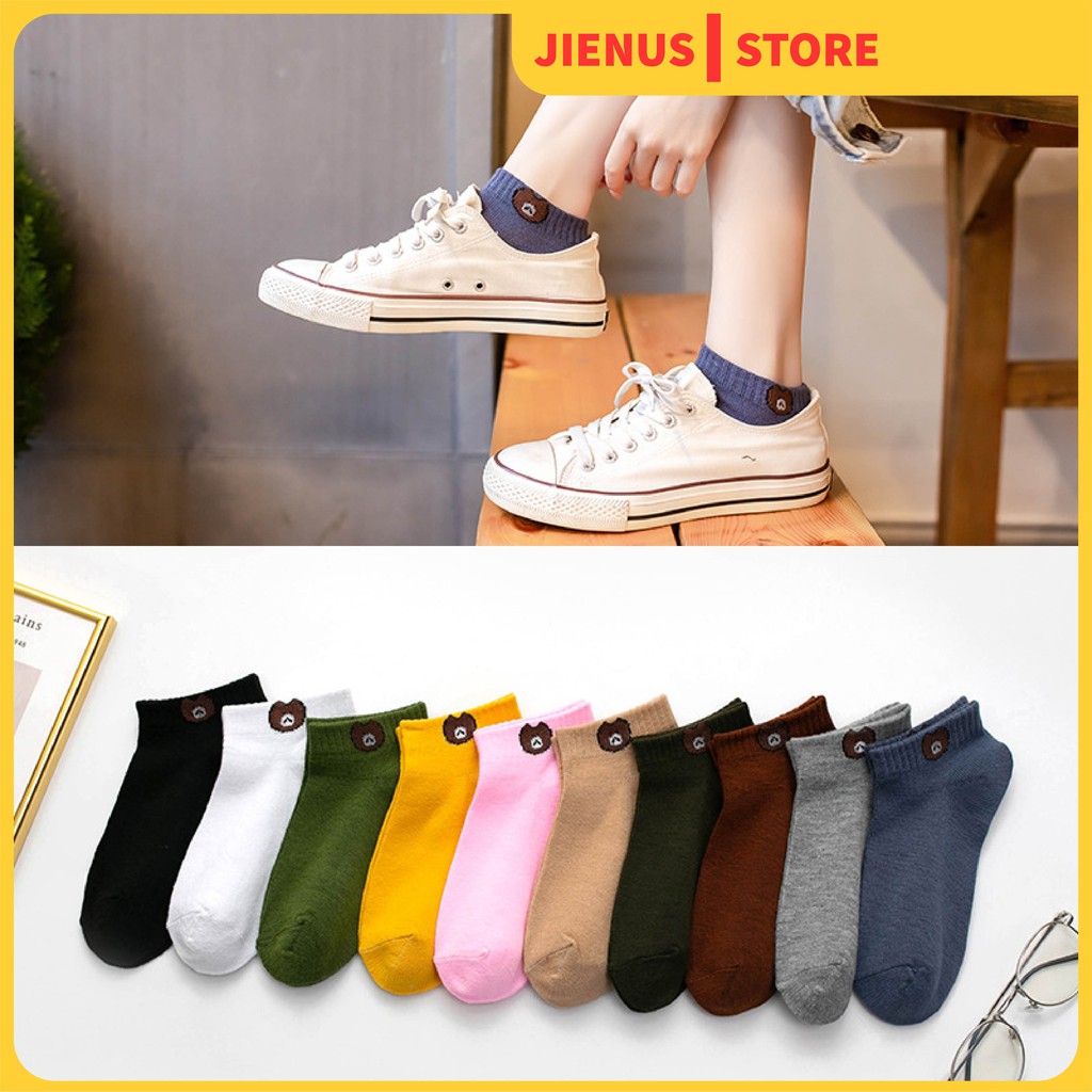 Low-necked pure cotton bear socks for summer autumn, high-quality ...
