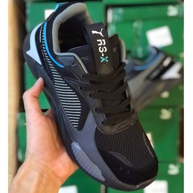puma rsx black and blue
