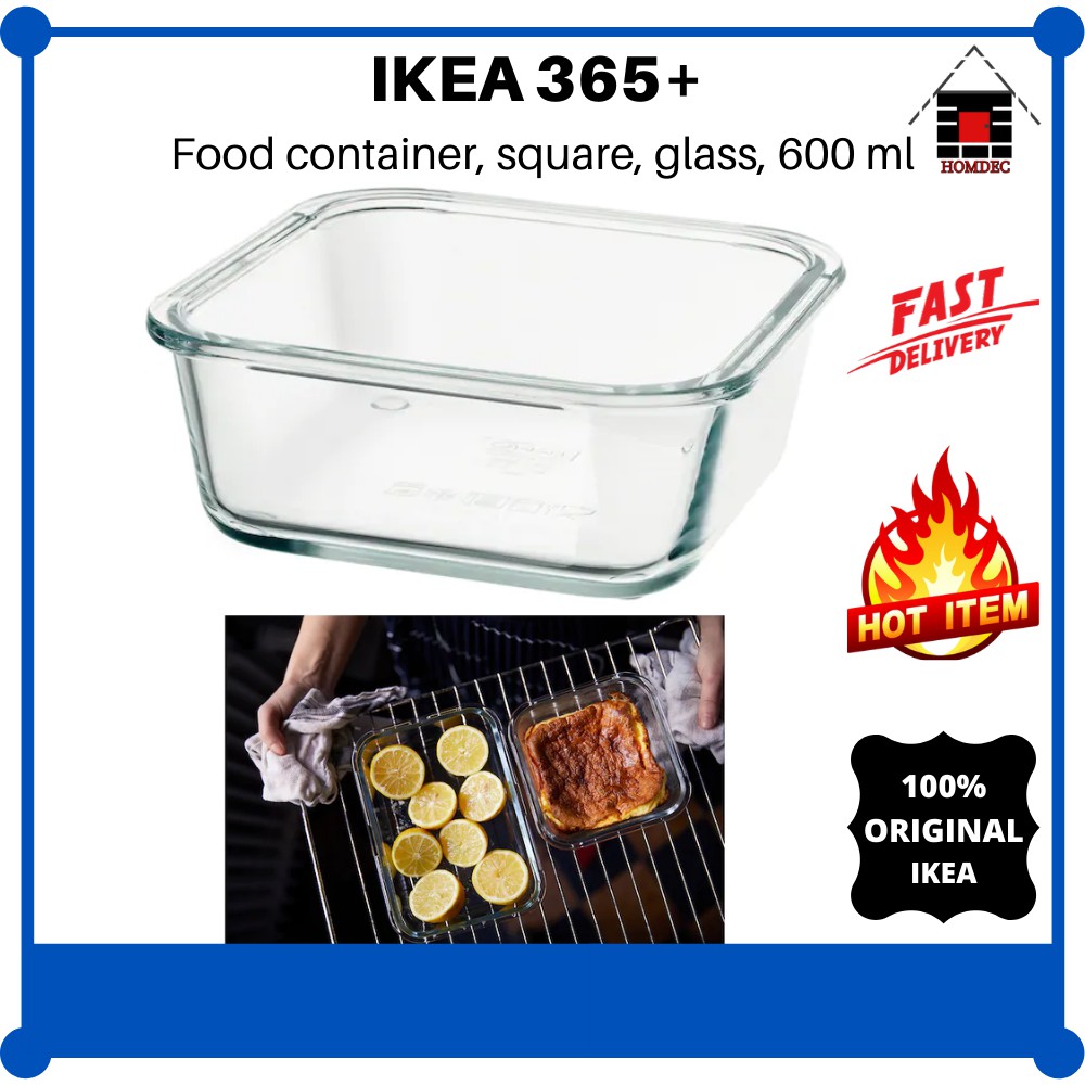 IKEA 365 Food container square glass 600ML I Bekas  