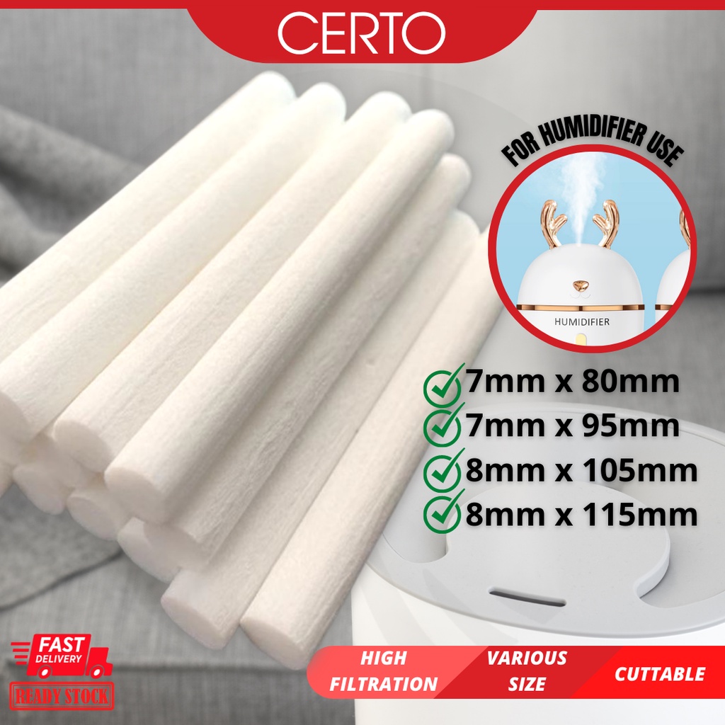 CERTO Humidifier Cotton Stick Air Humidifier Mist USB Essential Oil Aromatherapy Filter Sponge Aromatherapy Absorbent