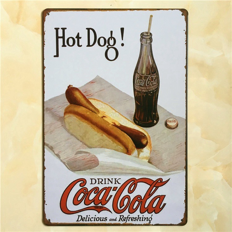 Metal Tin Sign delicious hot dog Decor Bar Pub Home Vintage Retro Poster