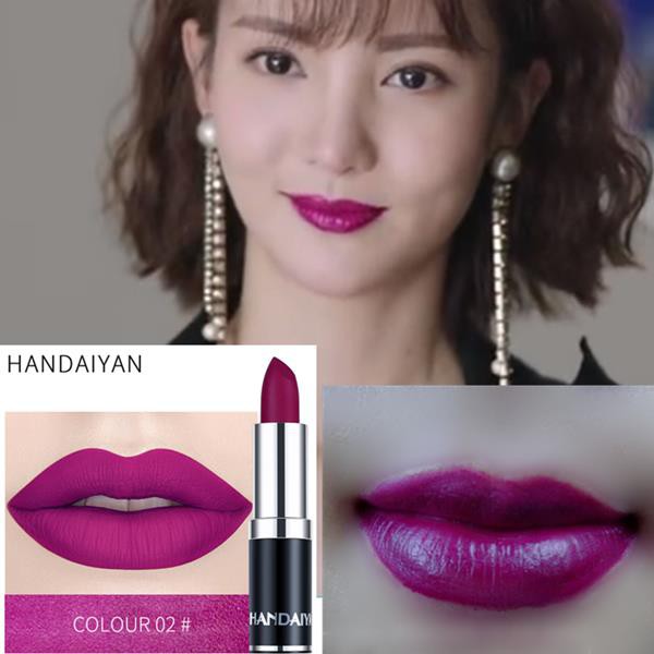 Plum color lipstick matte berry color lip glaze grape purple lipstick violet purple tone purple non-lip glaze