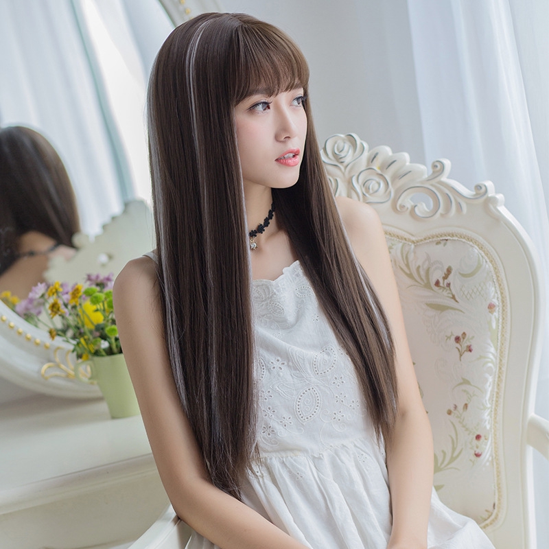 Wig Women S Long Hair Air Bangs Long Hair Straight Hair