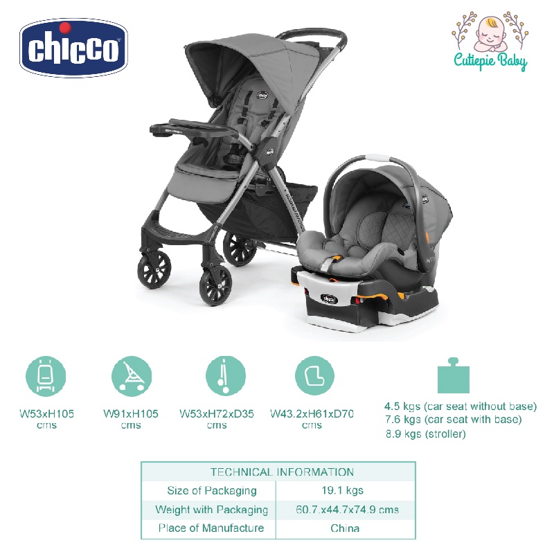 Chicco Mini Bravo Plus Travel System (Stroller + Keyfit 30 Infant