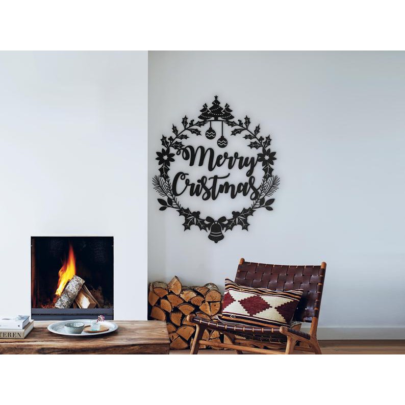 Christmas wreath personalized custom made engraved ornament wall decor