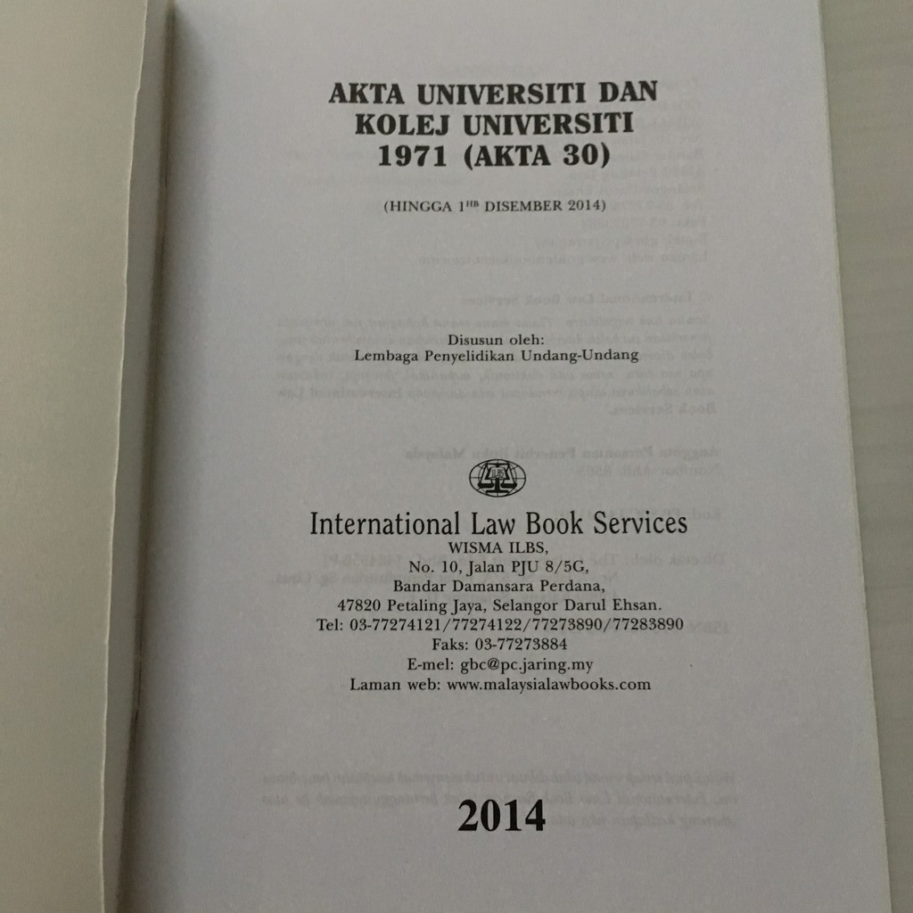 Akta Universiti dan Kolej Universiti 1971 (Akta 30)  Shopee Malaysia