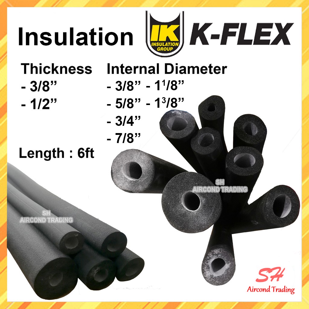 KFLEX INSULATION FOR AIRCOND PIPING pipe hitam kflex 3/8", 1/2