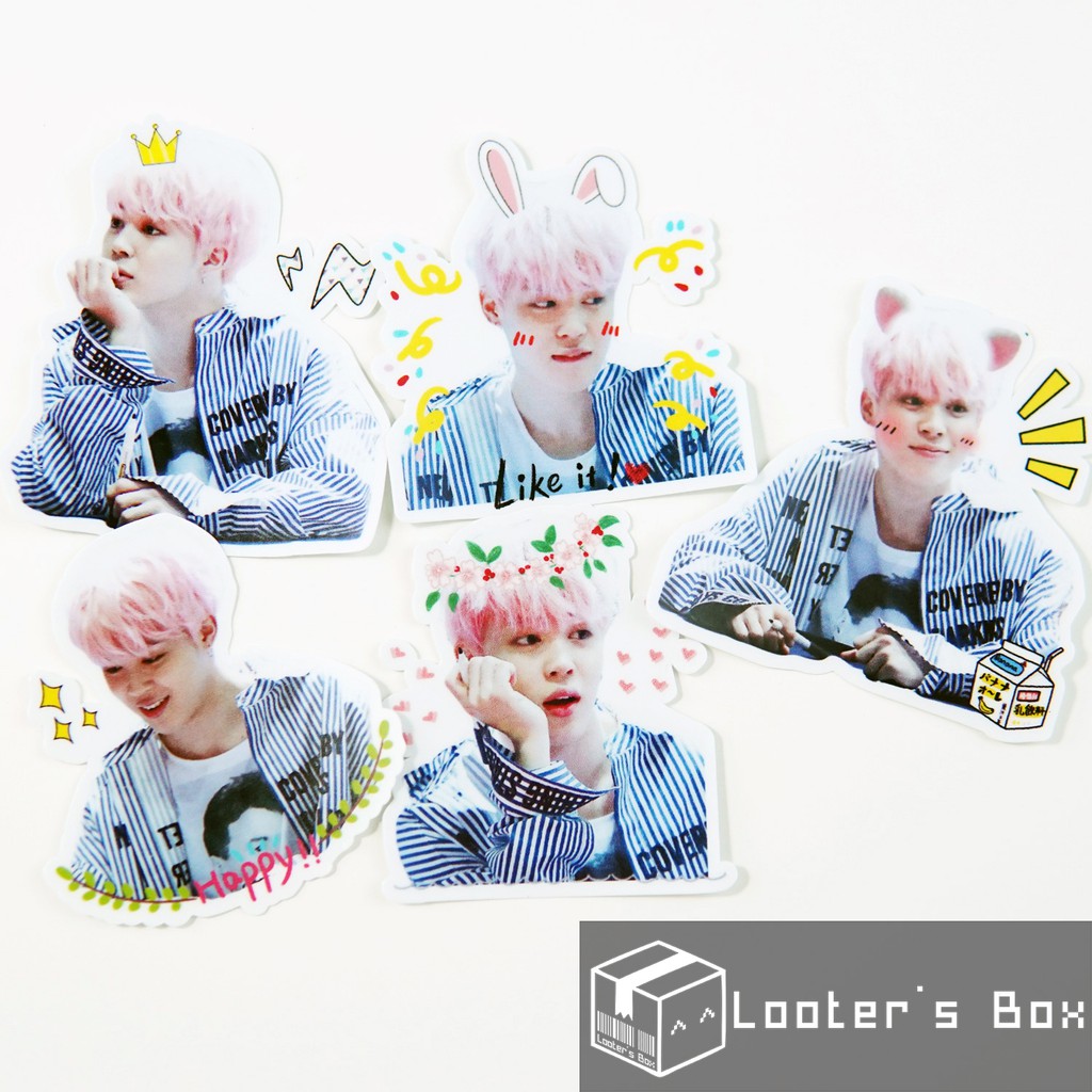 5 Pcs Jimin Bts Korean Boy Band Die Cut Loose Sticker K1841