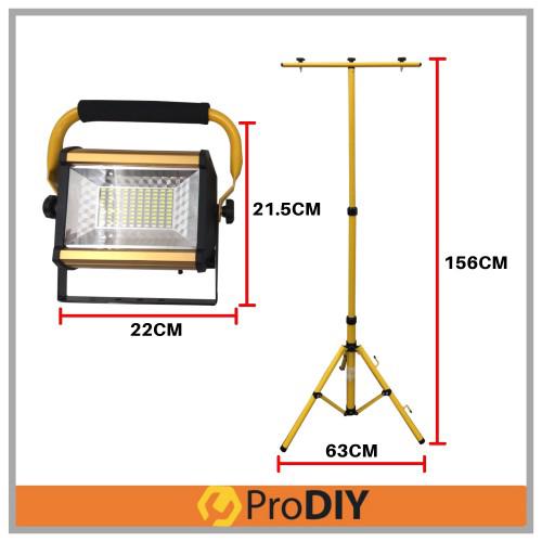 W808 100W Rechargeable Spot Light + LED Tripod Spotlight Stand Holder Bracket Shopee Malaysia