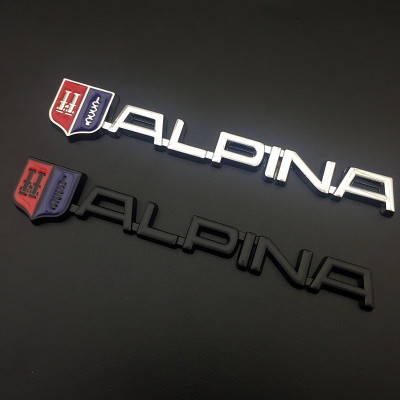1pc 3D METAL ALPINA CHROME BADGE DECAL REAR TRUNK EMBLEM Sticker Silver for bmw M3 M5 X1 X3 X5 X6 Z4 E36 E39 E46 E30 E60