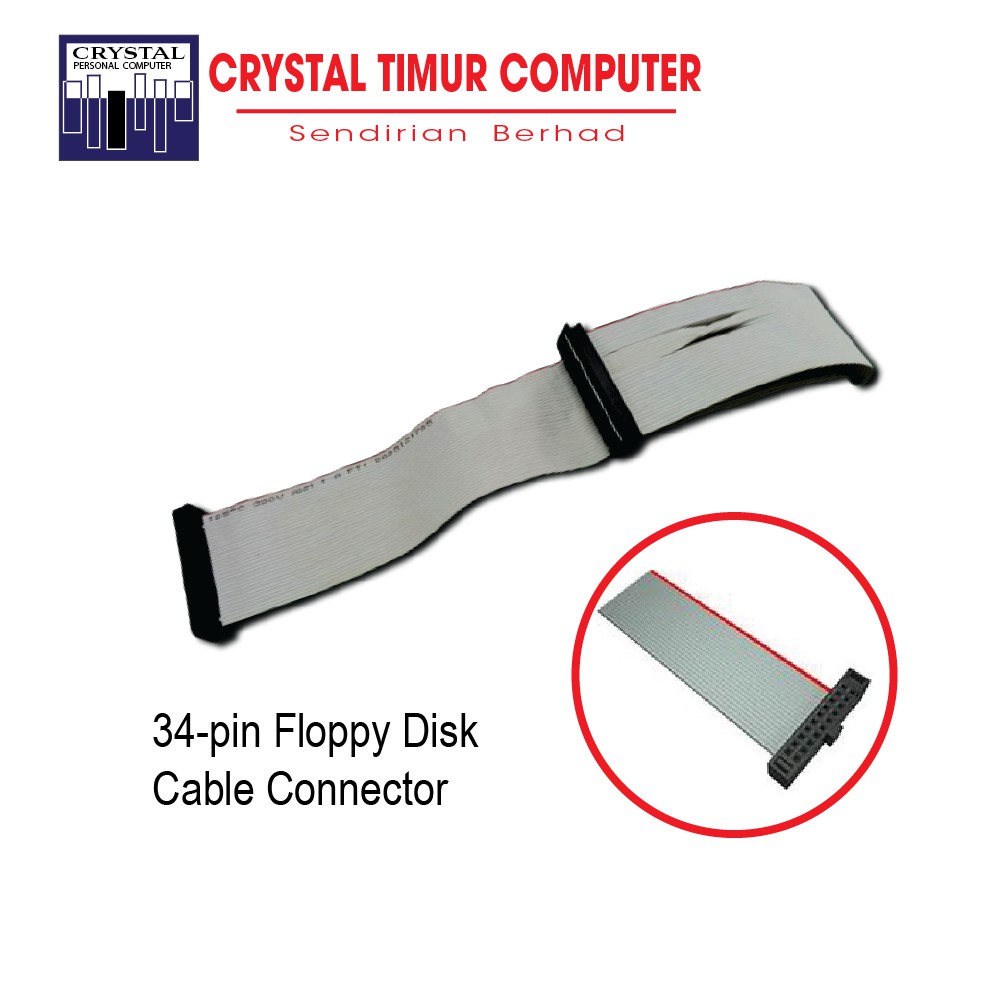 Floppy Disk Drive Device Connector Data Cable Wire (34Pin 300mm Female