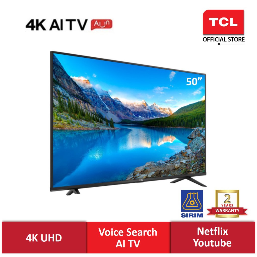 TCL 4K UHD LED Android Smart AI TV (50") 50P615
