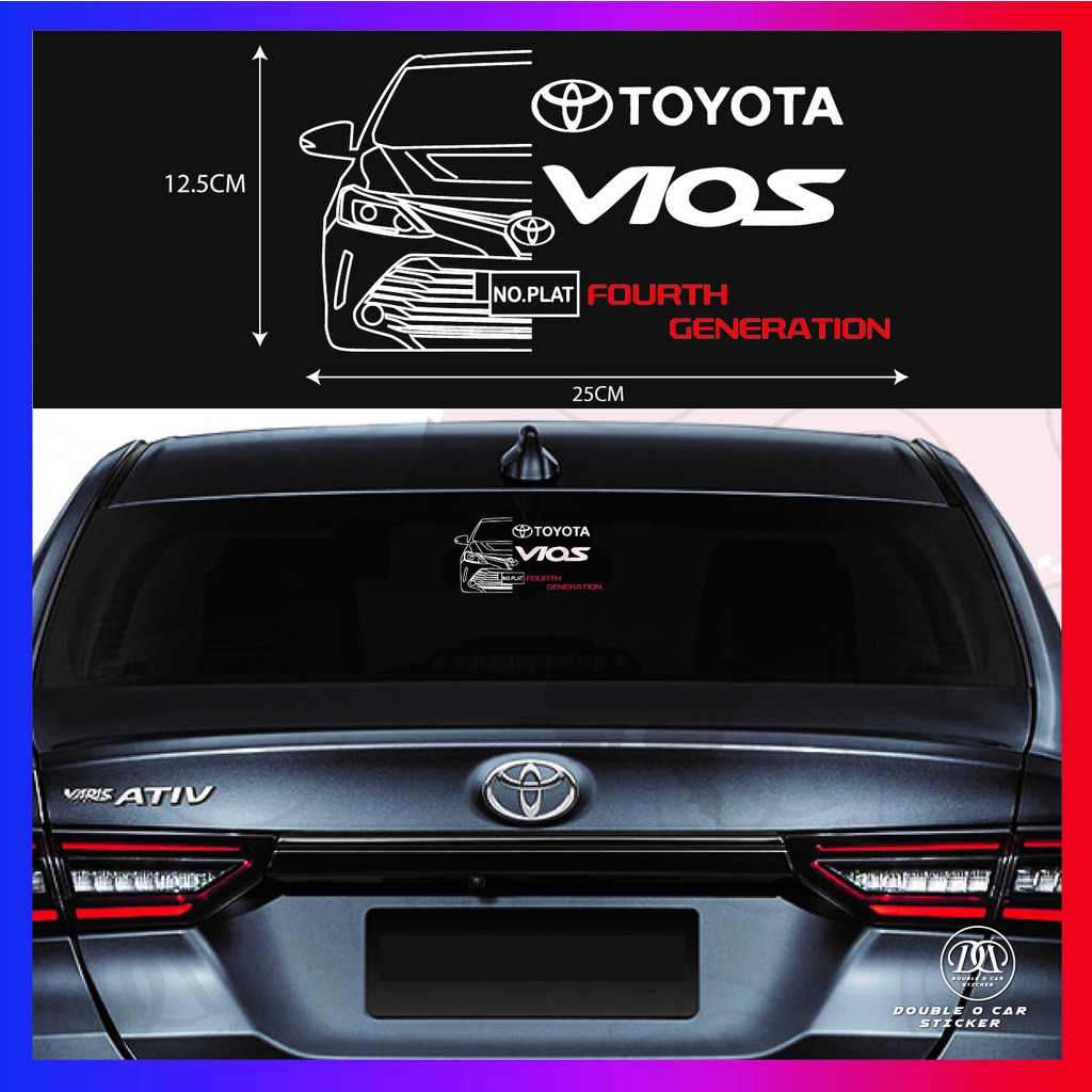 [Ready Stock]Thailand mode Toyota Vios Ativ fourth generation car sticker KI00562(PM ME NO. PLAT)