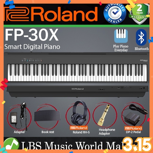 Roland Fp 30x Key Digital Piano Portable Package Electric Weighted Keyboard Black Fp30x Fp30 X Fp 30x Shopee Malaysia