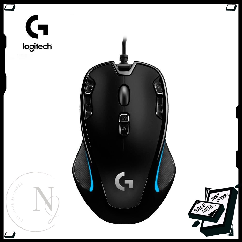 Ready Stock Logitech G300s Wired Gaming Mouse/2,500 DPI/RGB