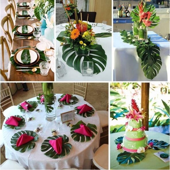 Malaysia Ready Stock Bulk Tropical Hawaiian Green Leaves Luau