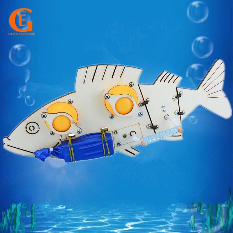 GIFTED EDUCATION DIY Electric Bionic Mechanical Fish Assemble Educational Toy Gizmo Invention Gear Principle