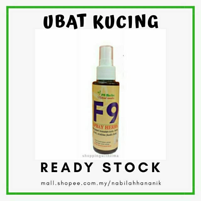 Spray Herba F9 ( ubat kutu kucing / kutu telinga / earmite 