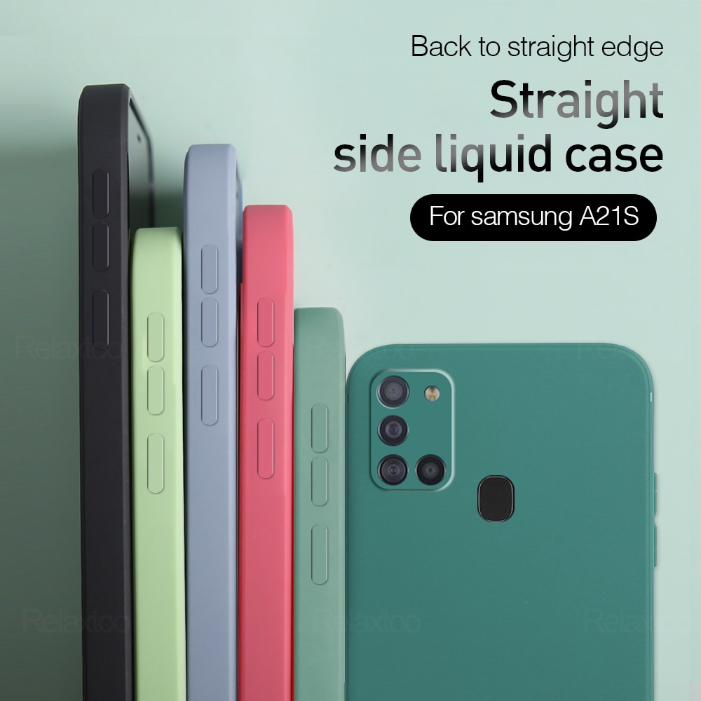 Samsung Galaxy A21S A31 A11 A51 A71 4G Square Liquid Silicone Phone