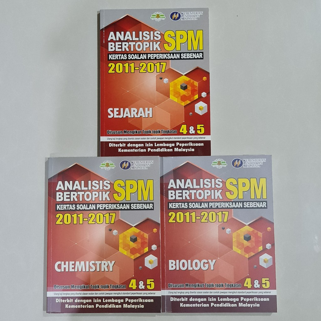 Used Analisis Bertopik Spm Kertas Soalan Peperiksaan Sebenar Sejarah Biology Chemistry 2011 2017 Shopee Malaysia