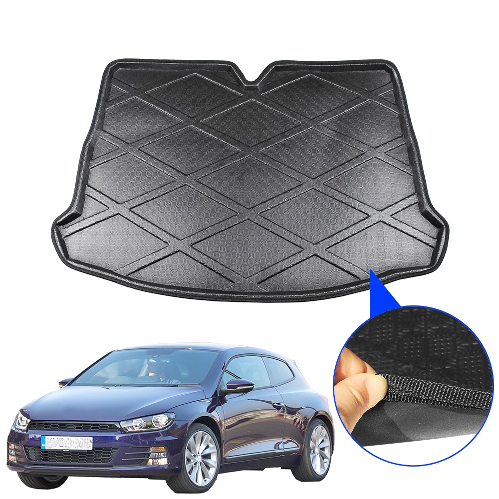 Car Trunk Mat Boot Tray Liner Rear Floor Luggage Carpet Cargo Mud Protection Pad For Volkswagen Scirocco 2009-2018