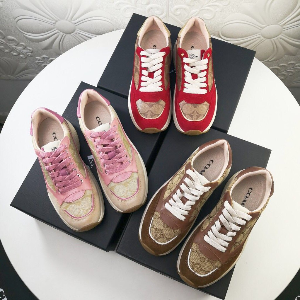 Hot Sales！！】Coach Lady's Three Colors Original Fashion Logo Printing Retro  dad shoes sneakers | Shopee Malaysia