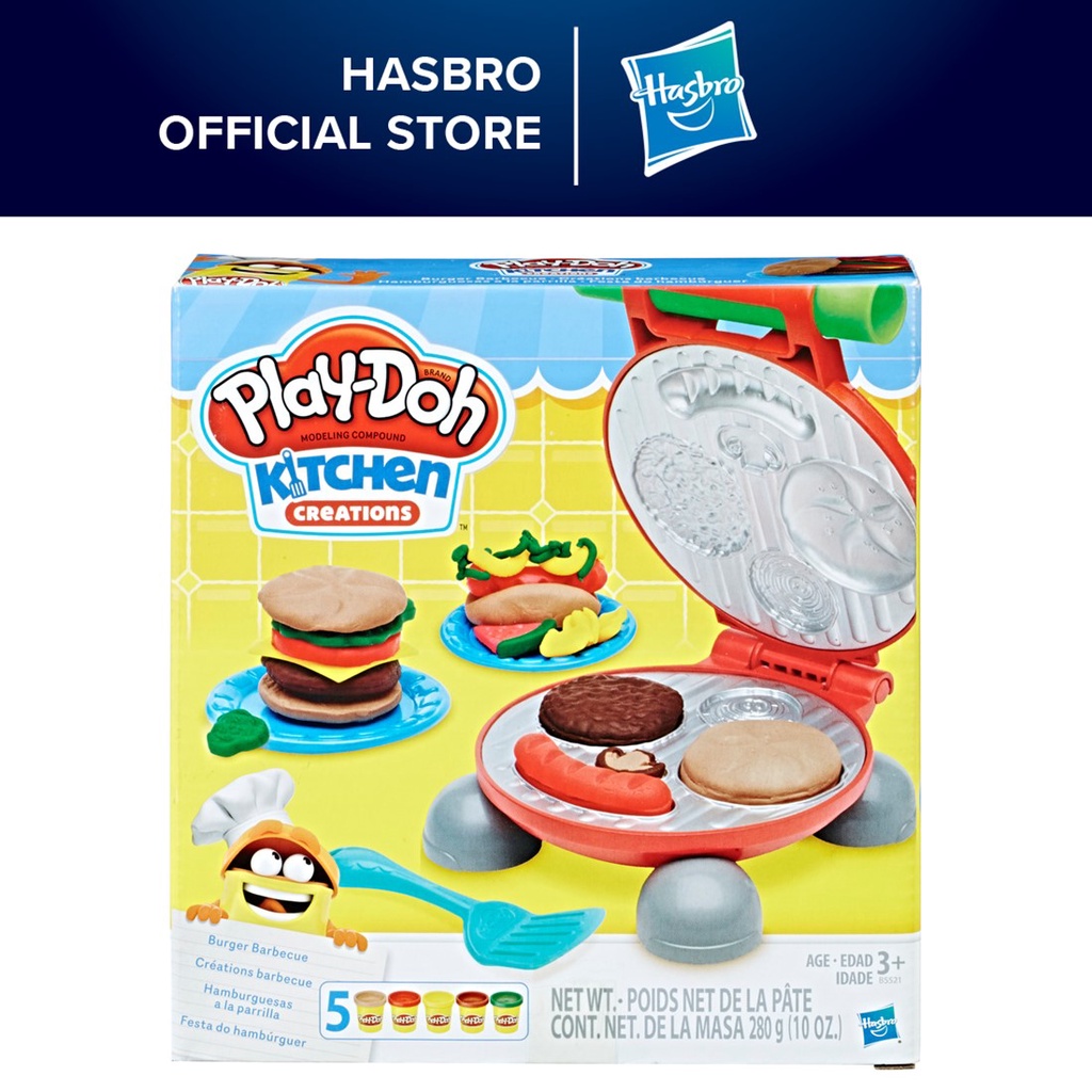 PlayDoh Kitchen Creations Burger Barbecue Playset, Play Food Shopee