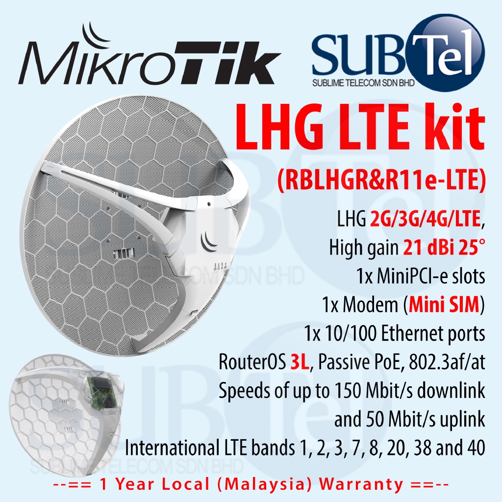 Mikrotik Lhg Lte Kit Rblhgr R11e Lte Lhg 2g 3g 4g Lte High Gain 21