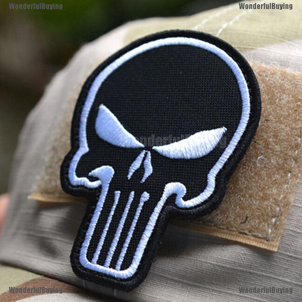 D Punisher Skull Moral Embroidery Velcro Patch Tactical Armband Military Badge Shopee Malaysia