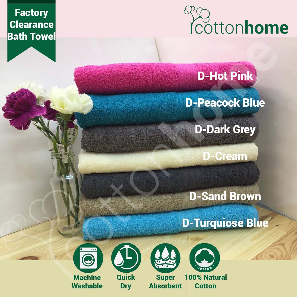 Factory Clearance! Bath Towel (saiz dewasa): Comfortbay Towels | Tuala Mandi 100% Natural Cotton 70x137cm