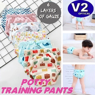6 Layers Kids Potty Training Pants Baby Toddler Underwear Toilet Cloth Diaper Pant Learning Pant Waterproof