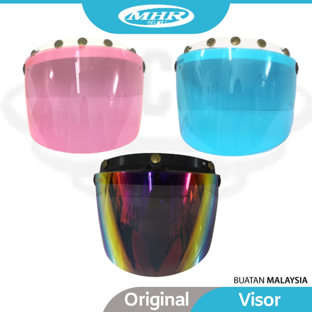 Mhr Helmet Visor And Shield 3 Button 5 Button Pc Visor Pink Blue Rainbow Shopee Malaysia