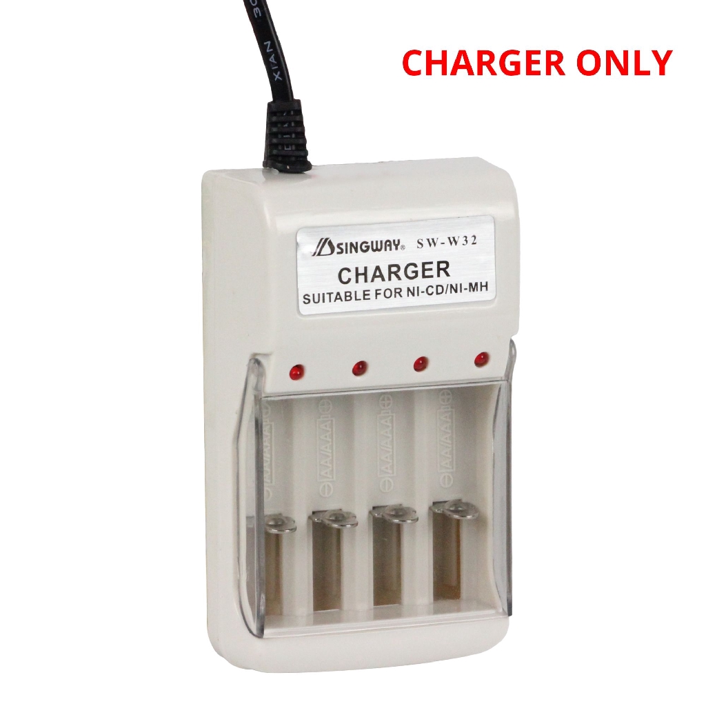 Singway SW-W32 Travel Charger AC Wall AA AAA Ni-Mh Ni-Cd Rechargeable Li-Ion Battery EU Plug