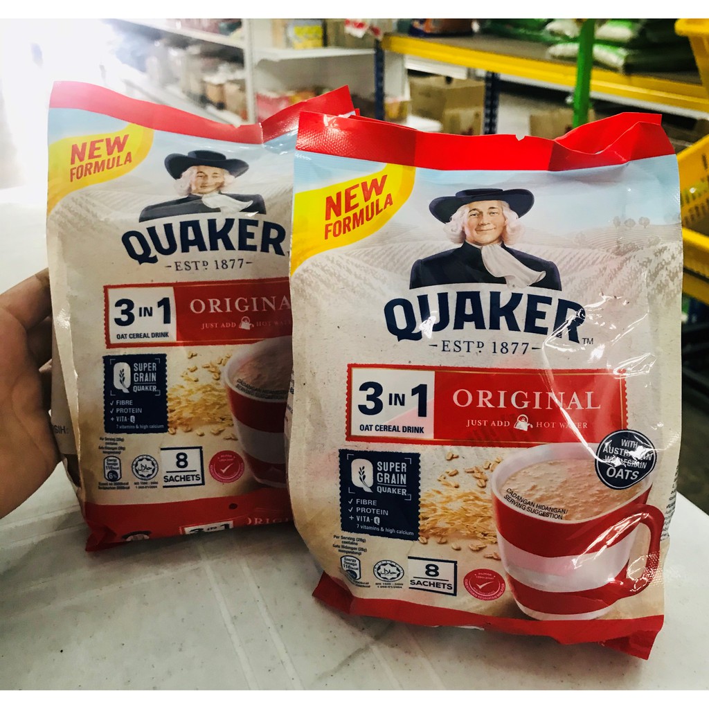 Quaker 3 In 1 Oat Cereal Drink Original 8Sachet 28 g(224g) Shopee
