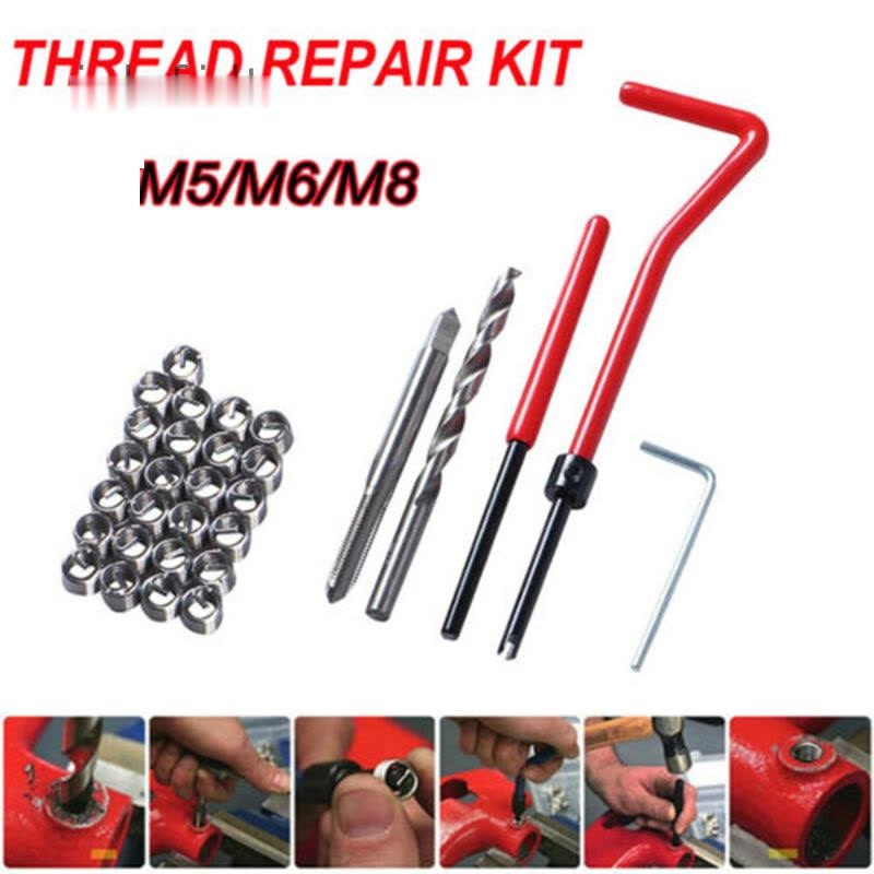 [Ready Stock]30pcs M5/M6/M8 Thread Repair Kit Inserts Helicoil Taps