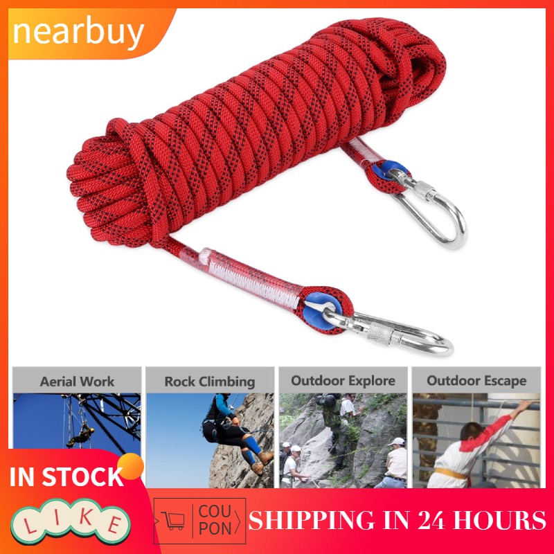 Heavy Duty Rock Climbing Rope Cord 20m 12mm 2100kg for Outdoor Use Emergency 