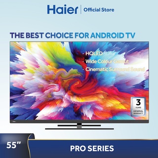 Haier 55 Inch UHD Smart Android Television HQLED Full Screen TV H55S6UG ...