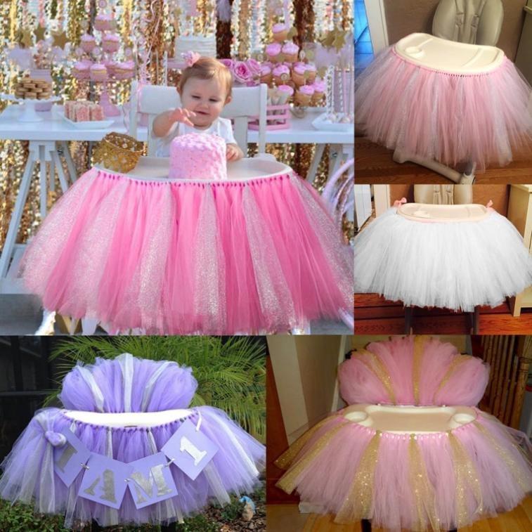Babygarden My Tulle Tutu Table Chair Skirt For Wedding