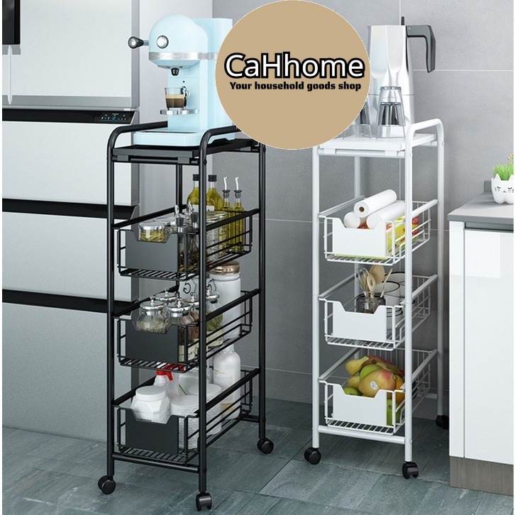 Kitchen Organizer Trolley Rack Storage Racks Sliding Drawer