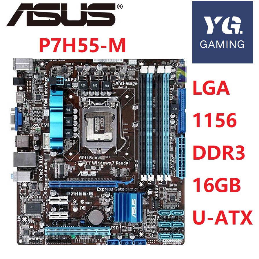 Asus P7H55M/USB3 Desktop Motherboard H55 Socket LGA 1156 I3 I5 I7 DDR3