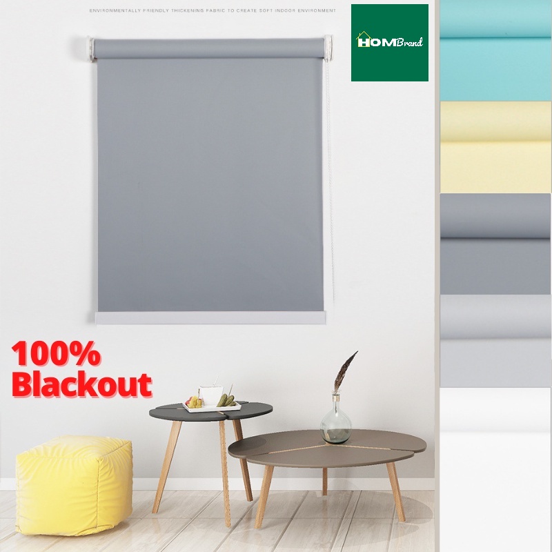 HOMBRAND 100 Blackout Premium Roller Blind / Blackout Blind / Roller Blind / Curtain Blind