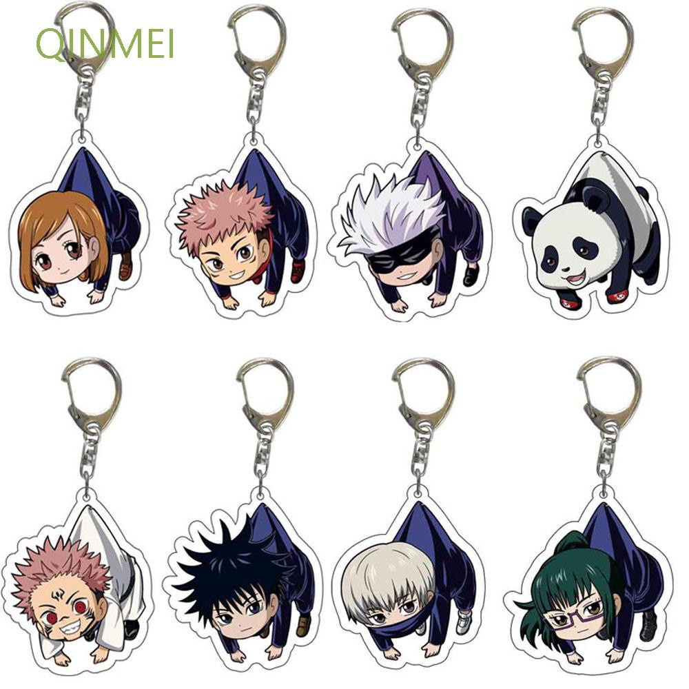 QINMEI Gifts Animation Peripheral Pendant Figurine Model Jujutsu Kaisen Keychain Miniatures Cartoon Scultures Japanese Anime Q Version Characters Hot Blood Anime Key Ring