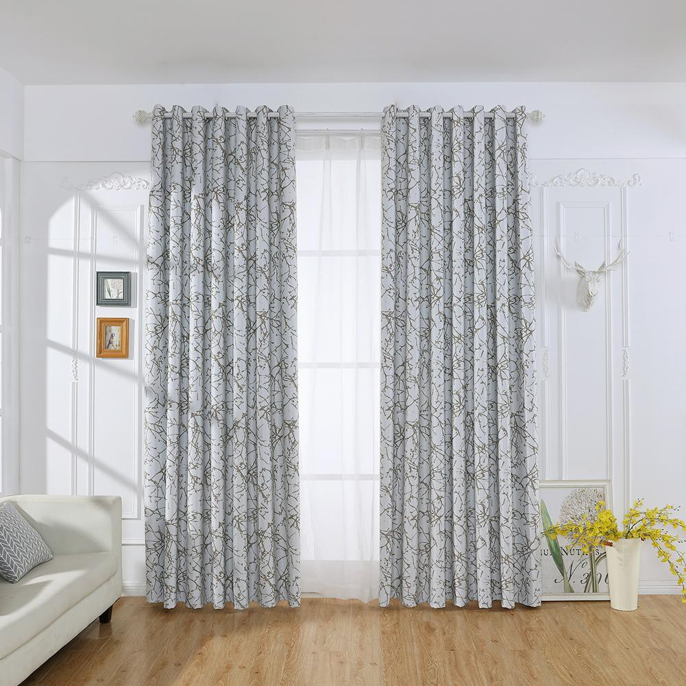Ch Branch Printed Home Blackout Curtains Living Bedroom Windows