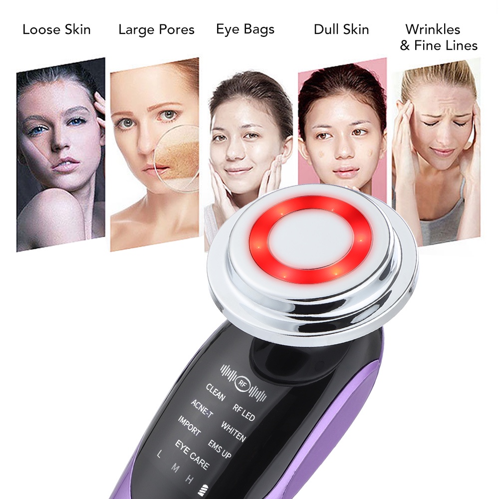 Hailicare 7 in 1 RF&EMS Micro Current Lifting Device Vibration LED Face Skin  Rejuvenation Wrinkle Remover Anti-Aging Facial Beauty tool | Shopee Malaysia