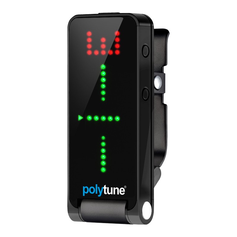 TC Electronic POLYTUNE CLIP BLACK Lustrous Black Polyphonic Clip-On Tuner with True Strobe Tuning