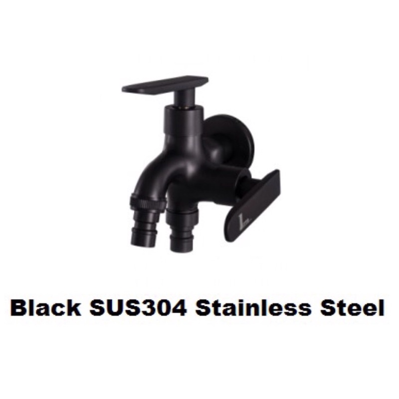 Black Two Way Bib Tap IT-L20SY-SL5/BL SUS304 Stainless Steel Itto